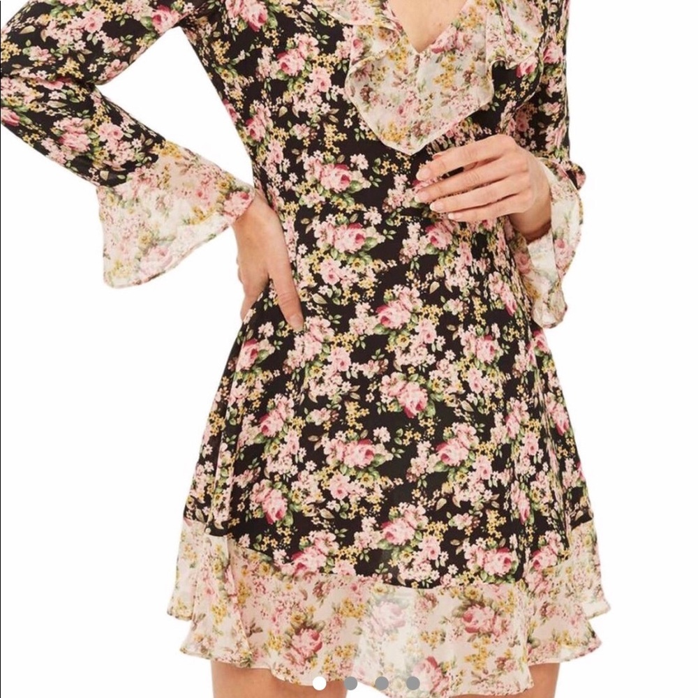 Floral mini dress for fall and winter